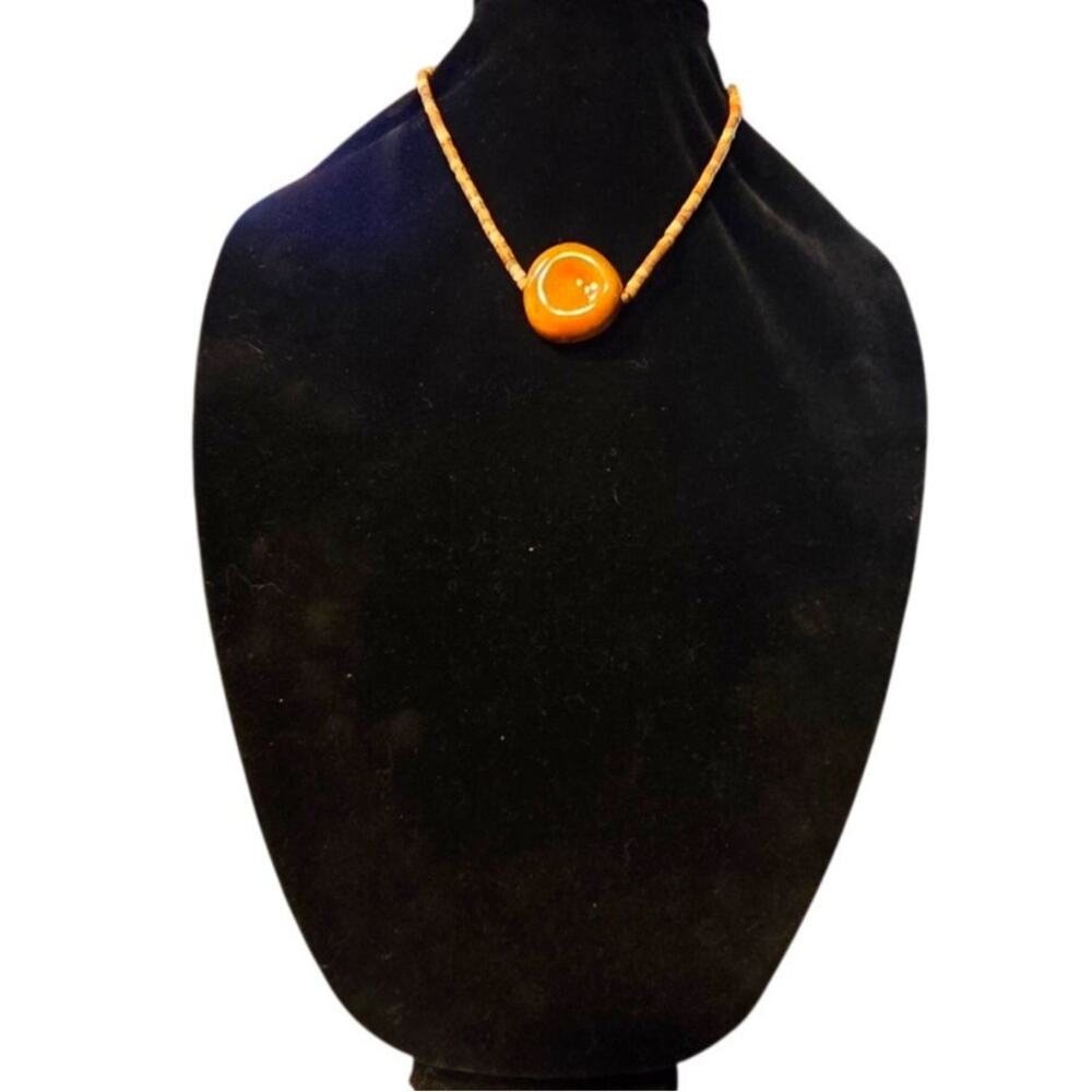 Free People “The Florist” Brown Ceramic Choker Necklace NWT